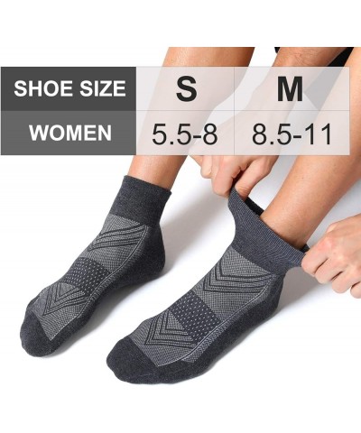 6 Pairs Women's Running Ankle Socks Athletic Sport Socks Cushioned 6 Pair Dark Grey $9.89 Activewear