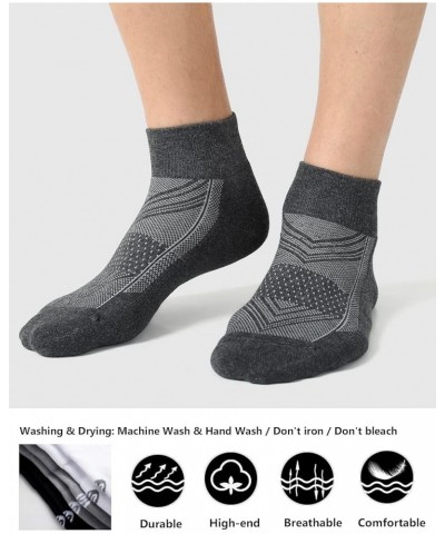 6 Pairs Women's Running Ankle Socks Athletic Sport Socks Cushioned 6 Pair Dark Grey $9.89 Activewear