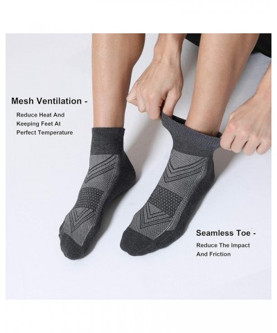 6 Pairs Women's Running Ankle Socks Athletic Sport Socks Cushioned 6 Pair Dark Grey $9.89 Activewear