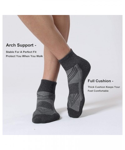 6 Pairs Women's Running Ankle Socks Athletic Sport Socks Cushioned 6 Pair Dark Grey $9.89 Activewear