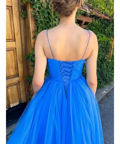 Spaghetti Straps Tulle Prom Dress for Women 2023 Tea Length Teens Formal Evening Party Dress with Pockets YO034 Plum $31.61 D...