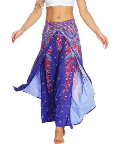 Women's Boho Pants Wide Leg Palazzo Slit Yoga Workout Palazzo Hippie Beach Pants Pattern4 $16.81 Pants