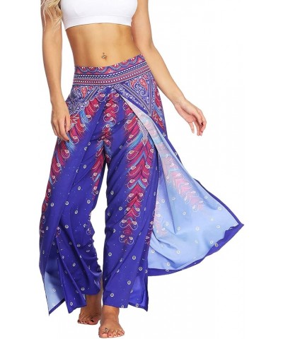 Women's Boho Pants Wide Leg Palazzo Slit Yoga Workout Palazzo Hippie Beach Pants Pattern4 $16.81 Pants