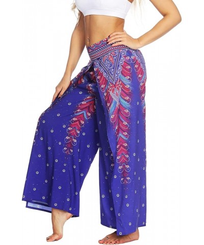 Women's Boho Pants Wide Leg Palazzo Slit Yoga Workout Palazzo Hippie Beach Pants Pattern4 $16.81 Pants