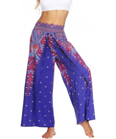 Women's Boho Pants Wide Leg Palazzo Slit Yoga Workout Palazzo Hippie Beach Pants Pattern4 $16.81 Pants