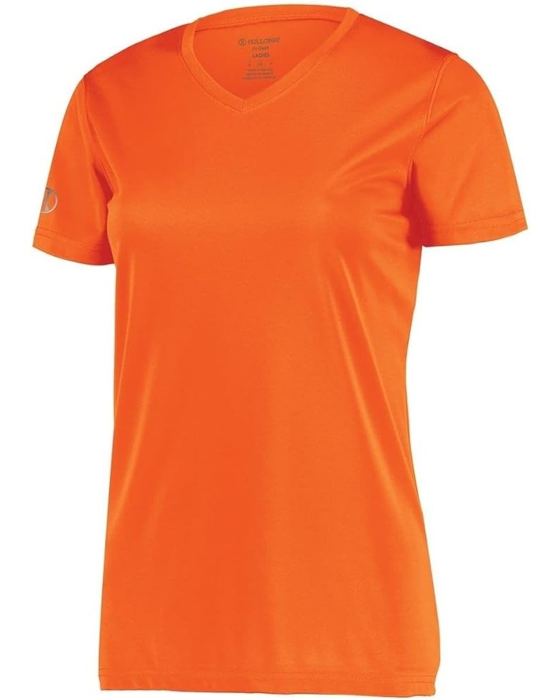 Women`s Momentum V-Neck T-Shirt Electric Orange $14.23 Activewear