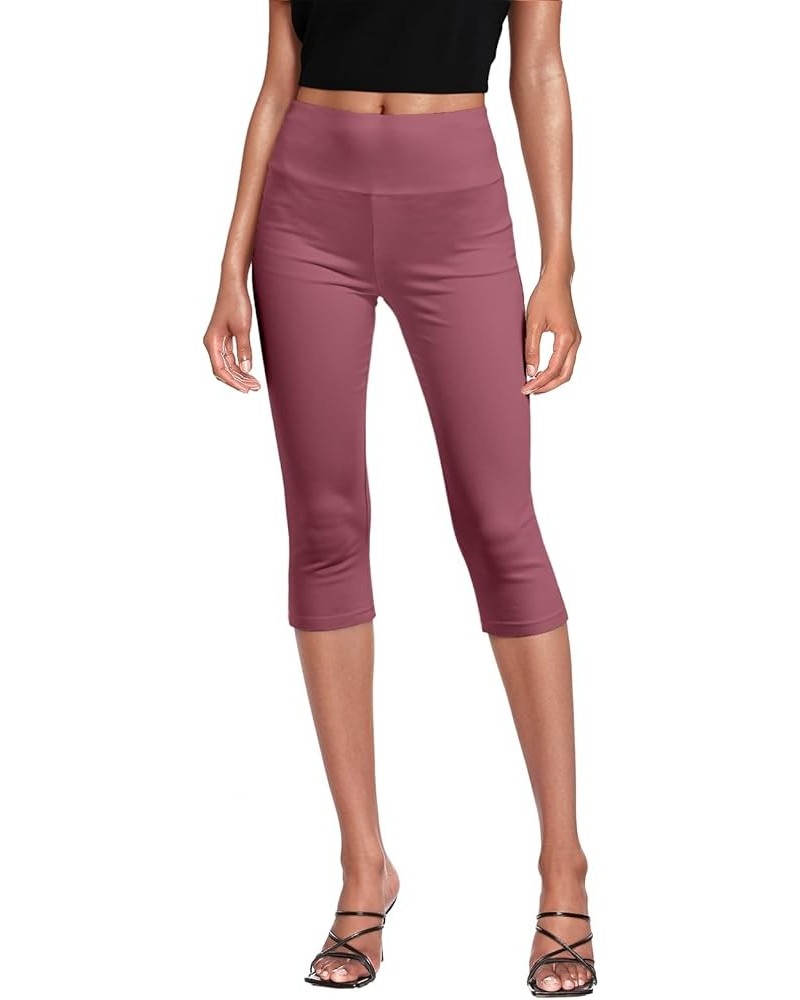 Womens Super Comfy Stretch Pull On Millennium Twill Capri Pants Capri Capri-mauve $15.50 Pants