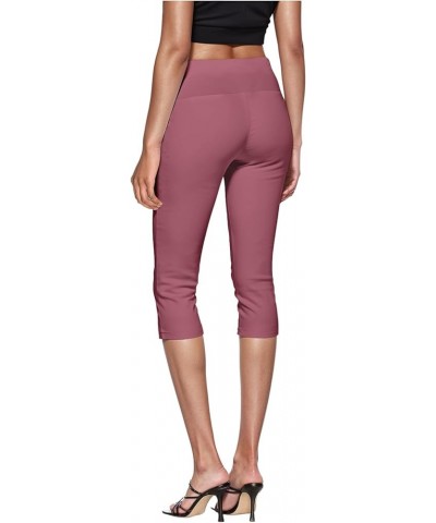 Womens Super Comfy Stretch Pull On Millennium Twill Capri Pants Capri Capri-mauve $15.50 Pants