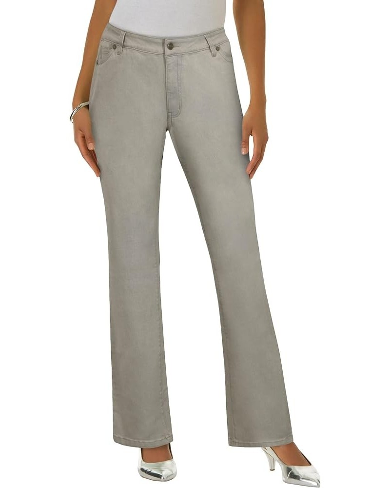 Women's Plus Size Petite Invisible Stretch Contour Bootcut Jean Grey Wash $29.99 Jeans