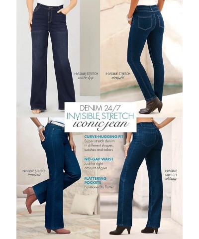 Women's Plus Size Petite Invisible Stretch Contour Bootcut Jean Grey Wash $29.99 Jeans