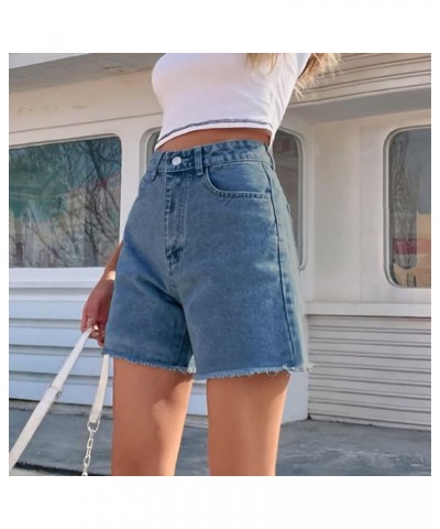 Washed Denim Jeans for Women, Fashion High Waist Slimming Jeans Loose Casual Solid Wide Legged Denim Pants with Pockets 3-dar...