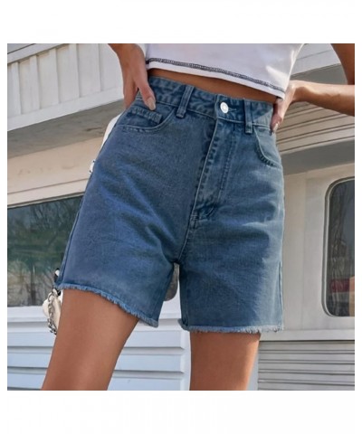 Washed Denim Jeans for Women, Fashion High Waist Slimming Jeans Loose Casual Solid Wide Legged Denim Pants with Pockets 3-dar...