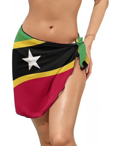 Womens Short Beach Wrap Saint Lucia Flag Bikini Wrap Cover Up for Pool Vacation Party XL Medium Style-9 $13.47 Swimsuits