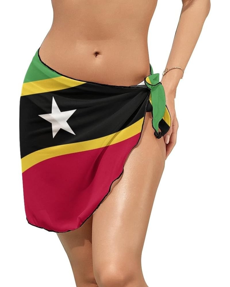 Womens Short Beach Wrap Saint Lucia Flag Bikini Wrap Cover Up for Pool Vacation Party XL Medium Style-9 $13.47 Swimsuits