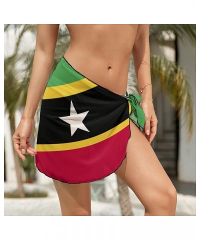 Womens Short Beach Wrap Saint Lucia Flag Bikini Wrap Cover Up for Pool Vacation Party XL Medium Style-9 $13.47 Swimsuits