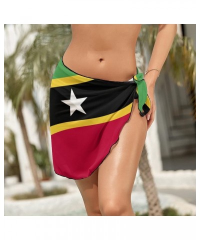 Womens Short Beach Wrap Saint Lucia Flag Bikini Wrap Cover Up for Pool Vacation Party XL Medium Style-9 $13.47 Swimsuits