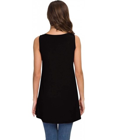 Women's Summer Sleeveless V-Neck T-Shirt Tunic Tops Blouse Shirts 01 Black $17.66 Tops