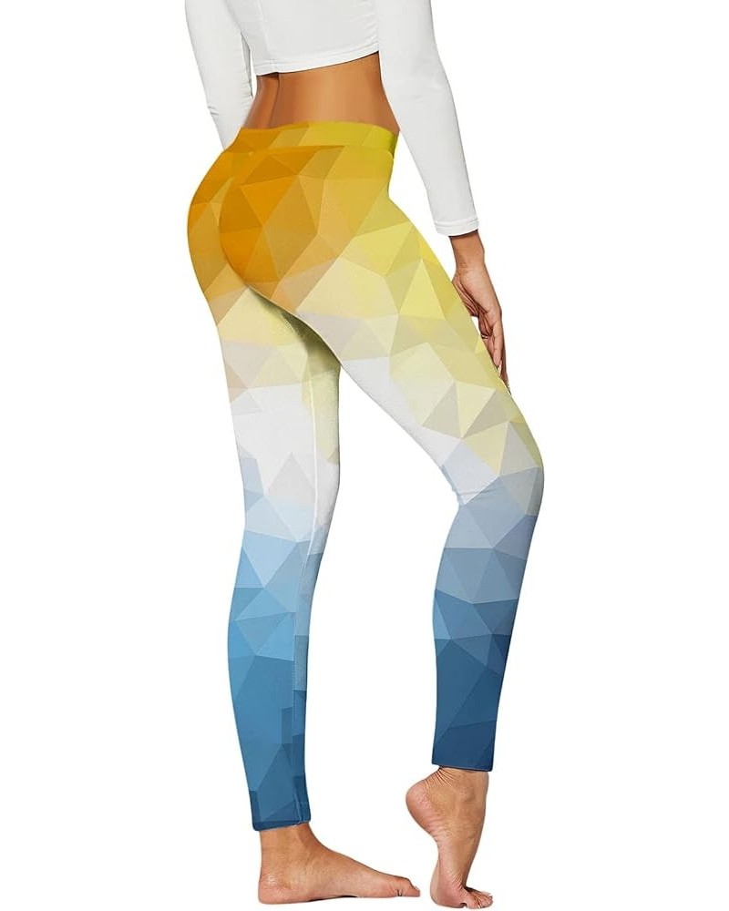 Women Yoga Pants Sports Yoga Colorful Geometric Print Leggings Slim Yoga Long Pants Women Butter Soft Thermal Warm H-yellow $...