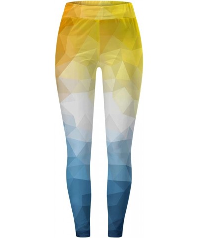 Women Yoga Pants Sports Yoga Colorful Geometric Print Leggings Slim Yoga Long Pants Women Butter Soft Thermal Warm H-yellow $...