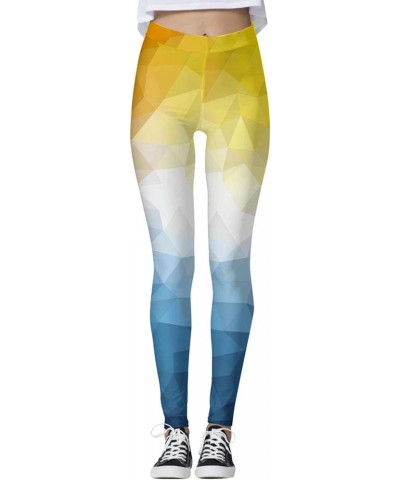 Women Yoga Pants Sports Yoga Colorful Geometric Print Leggings Slim Yoga Long Pants Women Butter Soft Thermal Warm H-yellow $...