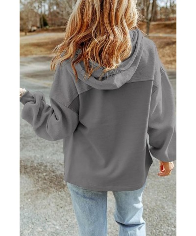 Womens Hoodies Zip up Oversized Casual Solid Long Sleeve Sweatshirt Jacket with Pockets A-grey $16.34 Hoodies & Sweatshirts