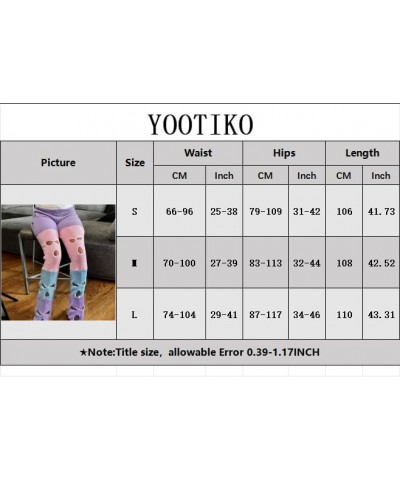 Women's Knit Crochet Stacked Pants Color Block Sexy Hollow Out High Waisted Leggings Sweatpants Trousers Purple $18.71 Leggings