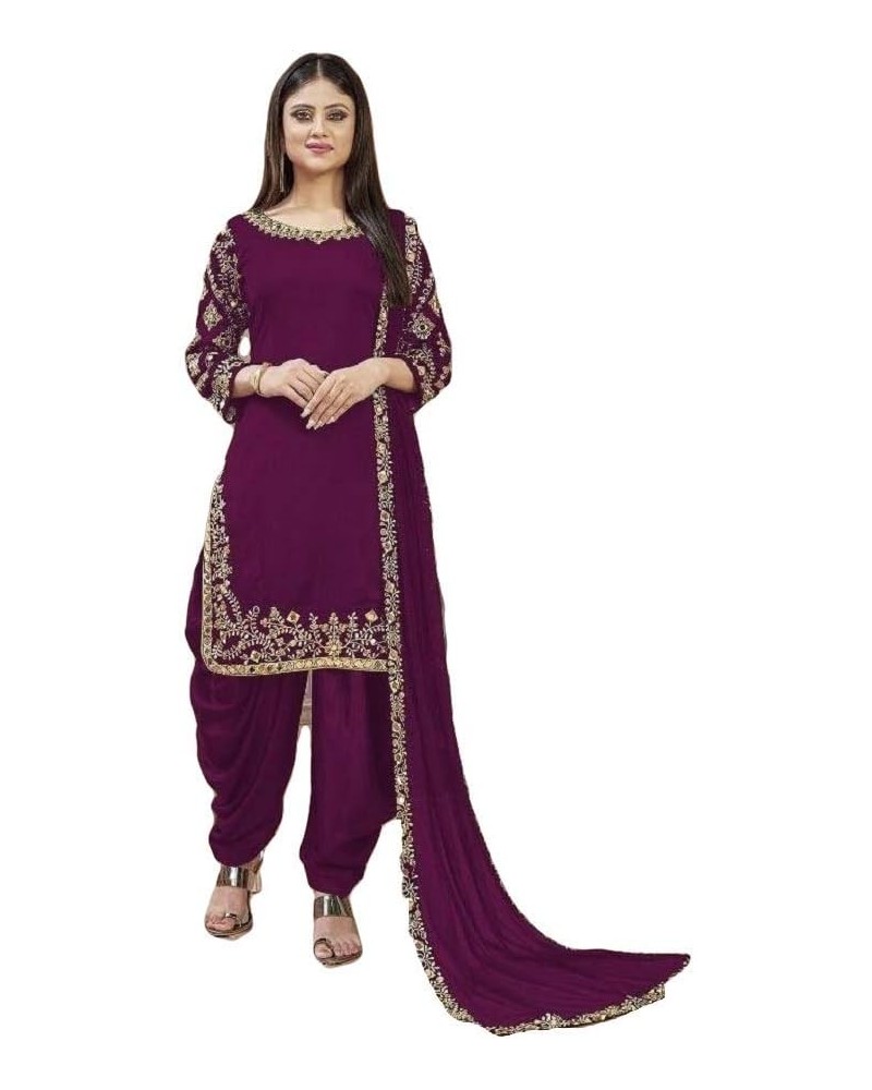 Prija Collection Ready to Wear Indian Pakistani Ethnic Wear Designer Girl Punjabi Salwar Kameez Patiala Suit For Women Purple...