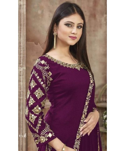 Prija Collection Ready to Wear Indian Pakistani Ethnic Wear Designer Girl Punjabi Salwar Kameez Patiala Suit For Women Purple...