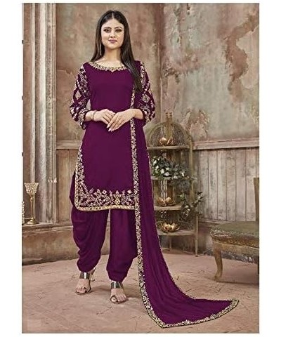 Prija Collection Ready to Wear Indian Pakistani Ethnic Wear Designer Girl Punjabi Salwar Kameez Patiala Suit For Women Purple...