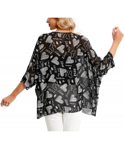 Women's Chiffon Caftan Poncho Tunic Top Cover up Batwing Blouse Z-4418 $11.96 Tops