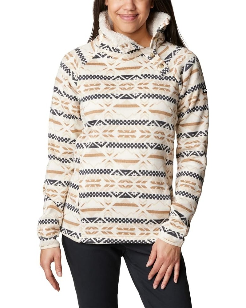 Women's Sweater Weather Sherpa Hybrid Pullover Chalk Checkered Peaks $31.53 Others