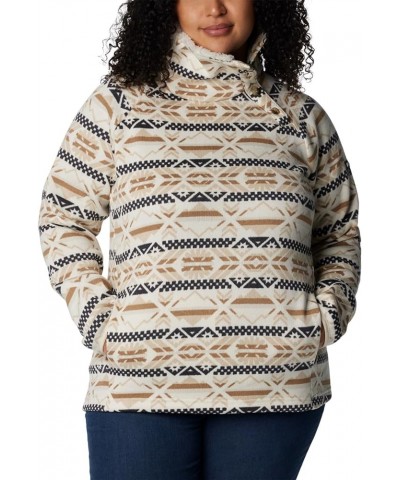 Women's Sweater Weather Sherpa Hybrid Pullover Chalk Checkered Peaks $31.53 Others