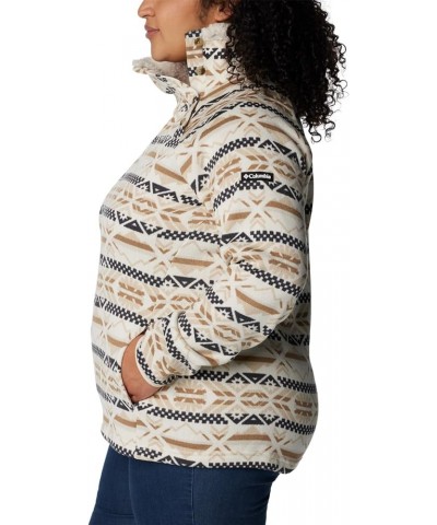 Women's Sweater Weather Sherpa Hybrid Pullover Chalk Checkered Peaks $31.53 Others