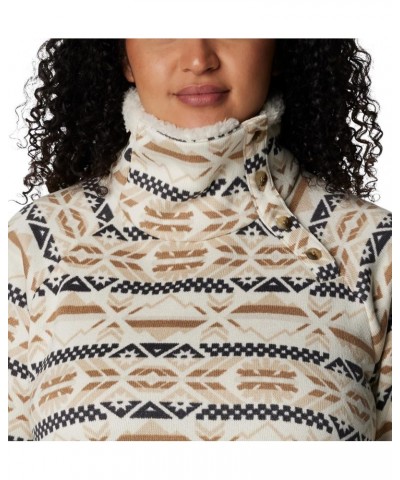 Women's Sweater Weather Sherpa Hybrid Pullover Chalk Checkered Peaks $31.53 Others