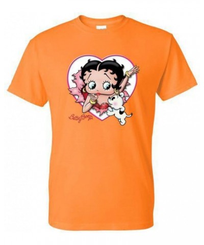 T-Shirt - Betty Heart and Puppy Boop - Pop USA Icon Adult Orange $11.75 T-Shirts