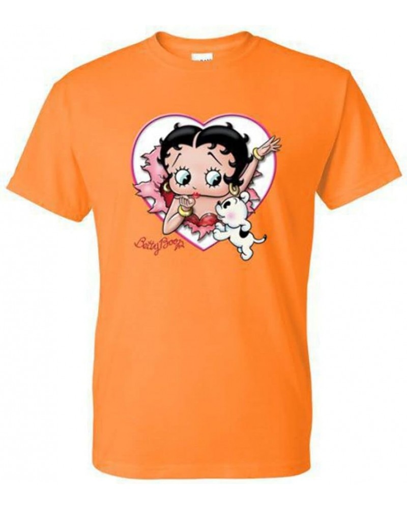 T-Shirt - Betty Heart and Puppy Boop - Pop USA Icon Adult Orange $11.75 T-Shirts