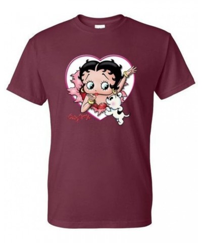 T-Shirt - Betty Heart and Puppy Boop - Pop USA Icon Adult Orange $11.75 T-Shirts