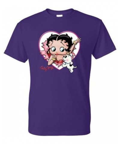 T-Shirt - Betty Heart and Puppy Boop - Pop USA Icon Adult Orange $11.75 T-Shirts