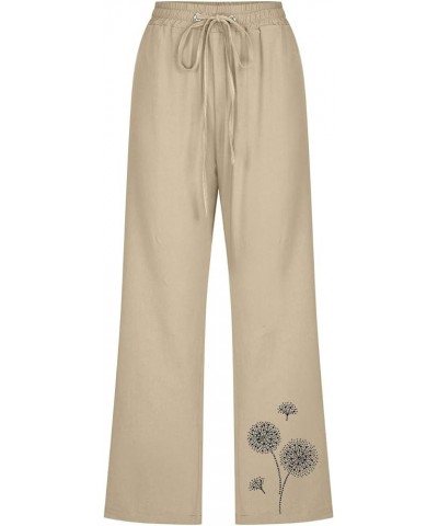 Women's Cotton Linen Capri Trousers Floral Graphic Casual Relaxed Summer Pants High Waist Stylish Daily Capris Beige $9.35 Ot...