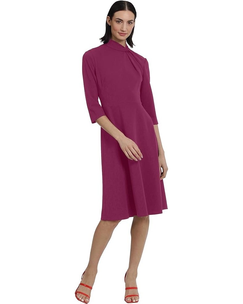 Women's Mock line Dress with Twist Neck Detail Raspberry Radiance $21.53 Dresses