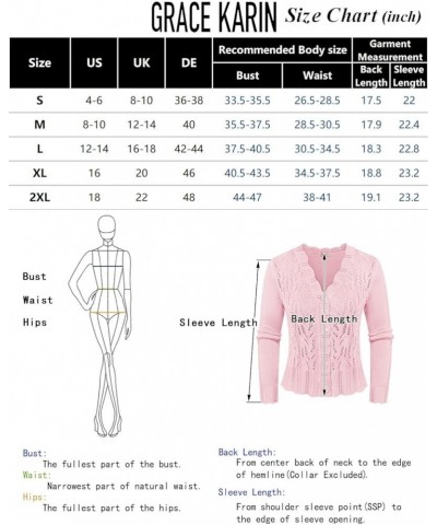 Women's Lightweight Cropped Crochet Cardigan Sweaters Summer Long Sleeve Hollow Out Knit V Neck Bolero Shrug Light Pink $17.8...