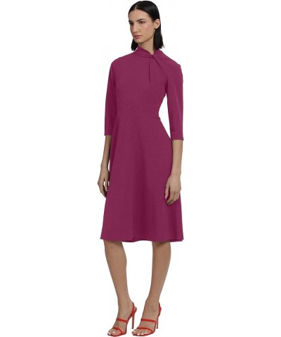 Women's Mock line Dress with Twist Neck Detail Raspberry Radiance $21.53 Dresses