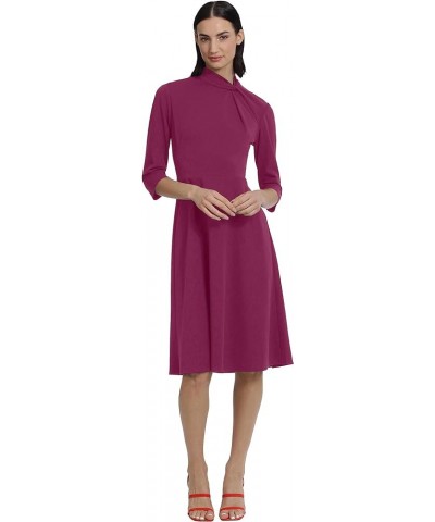 Women's Mock line Dress with Twist Neck Detail Raspberry Radiance $21.53 Dresses