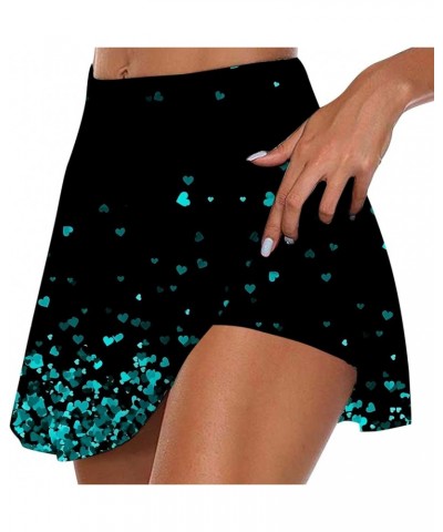 Tennis Skirts for Women,2023 Stretch Athletic Short Pleated Active Golf Outfits High Waisted Running Shorts D-cyan $3.82 Skirts