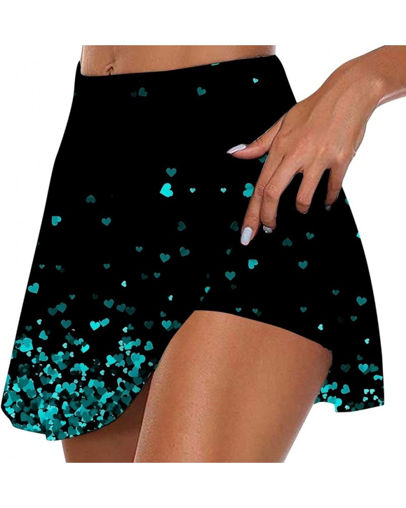 Tennis Skirts for Women,2023 Stretch Athletic Short Pleated Active Golf Outfits High Waisted Running Shorts D-cyan $3.82 Skirts