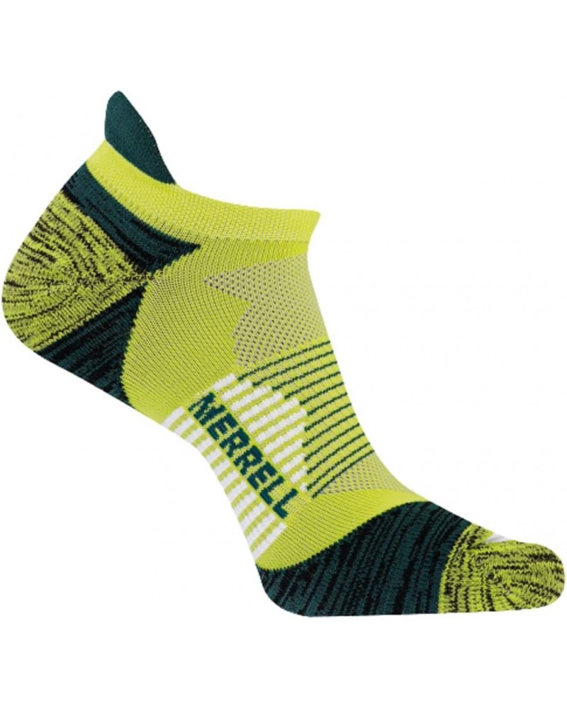 Men's and Women's Trail Running Cushioned Socks-1 Pair Pack-Unisex Anti-Slip Heel & Arch Compression Low Cut Tab - Bright Yel...