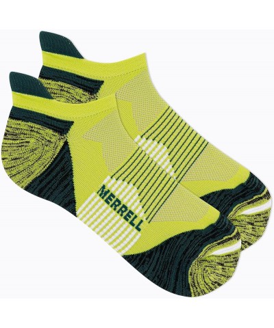 Men's and Women's Trail Running Cushioned Socks-1 Pair Pack-Unisex Anti-Slip Heel & Arch Compression Low Cut Tab - Bright Yel...