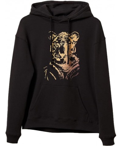 Women's Tiger Face Hoodie Pullover Sweatshirt - Flat Drawcord, True to Size - Vintage Black Vintage Black $10.37 Hoodies & Sw...