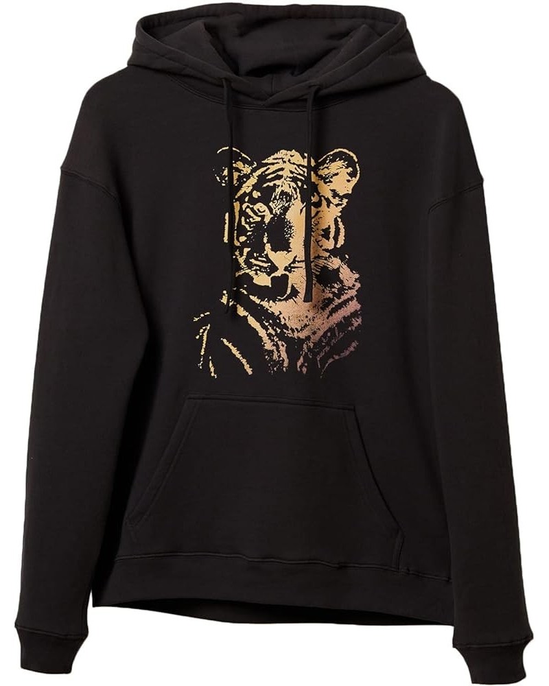 Women's Tiger Face Hoodie Pullover Sweatshirt - Flat Drawcord, True to Size - Vintage Black Vintage Black $10.37 Hoodies & Sw...