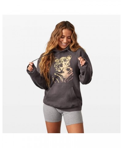 Women's Tiger Face Hoodie Pullover Sweatshirt - Flat Drawcord, True to Size - Vintage Black Vintage Black $10.37 Hoodies & Sw...